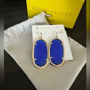 Kendra Scott Cobalt blue and gold Danielle earrings